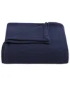 Tommy Hilfiger Cotton Pique Solid Blanket In Blue