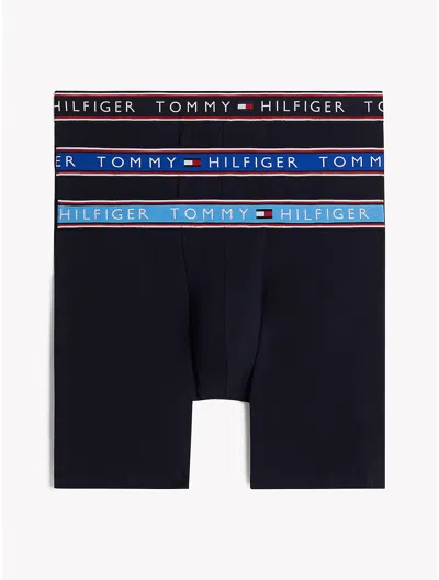 Tommy Hilfiger Cotton Stretch Boxer Brief 3 In Blue Multi