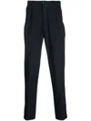 Tommy Hilfiger Cotton Tapered Trousers In Blue