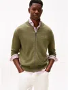 Tommy Hilfiger Cotton Zip Baseball Cardigan In Green