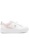 Tommy Hilfiger Court 45mm Leather Flatform Sneakers In White