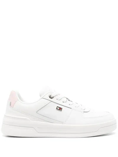 Tommy Hilfiger Court Leather Sneakers In White