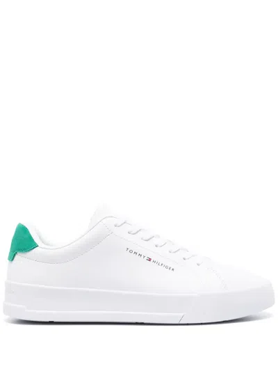 Tommy Hilfiger Court Low-top Leather Sneakers In White