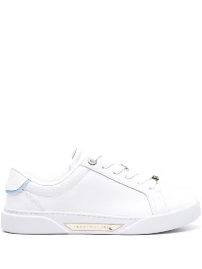 Tommy Hilfiger Court Panelled Leather Sneakers In White