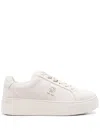 Tommy Hilfiger Court Platform Leather Sneakers In Nude