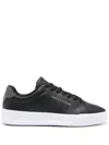Tommy Hilfiger Tommy Logo Leather Cupsole Sneaker In Black
