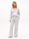 Tommy Hilfiger Crest Logo Pinstripe Poplin Sleep Pant In White