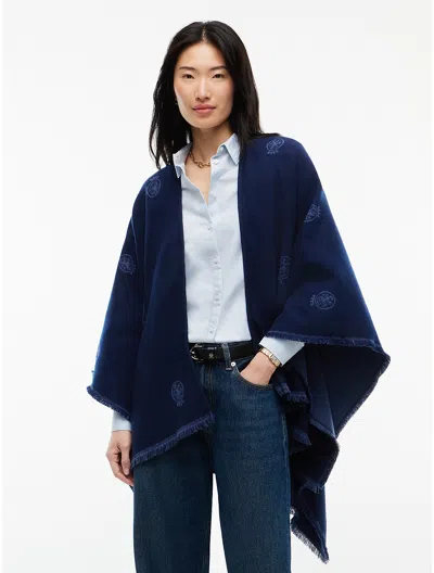 Tommy Hilfiger Crest Logo Reversible Cape In Blue