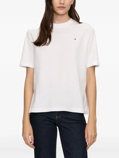 Tommy Hilfiger Crew-neck Logo-detail T-shirt In White