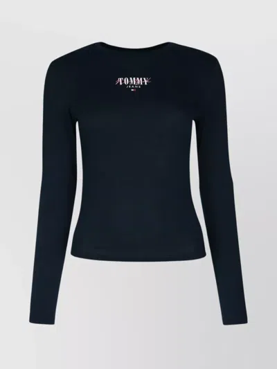 Tommy Hilfiger Crew Neck Long Sleeves Top In Blue