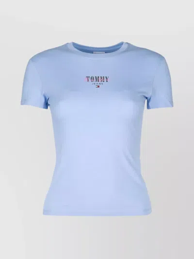 Tommy Hilfiger Crew Neck Short Sleeves Top In Blue