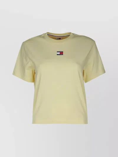 Tommy Hilfiger Crew Neck Short Sleeves Top In Yellow