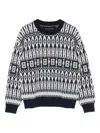 Tommy Hilfiger Crew Neck Sweater With Pattern  In Black