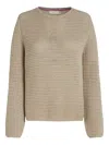 Tommy Hilfiger Crew-neck Waffle-knit Sweater In Neutral