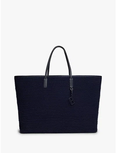Tommy Hilfiger Crochet Maxi Tote In Space Blue