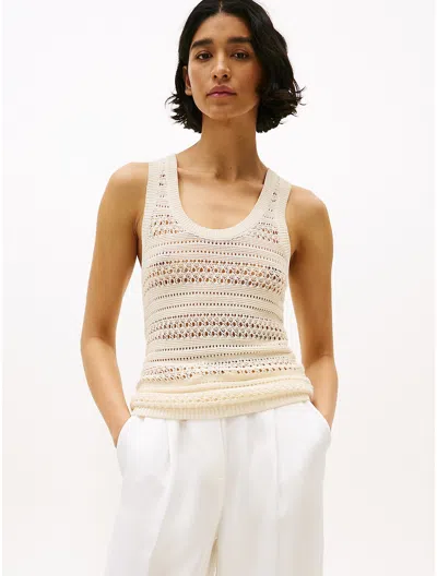 Tommy Hilfiger Crochet Sweater Tank In Neutral