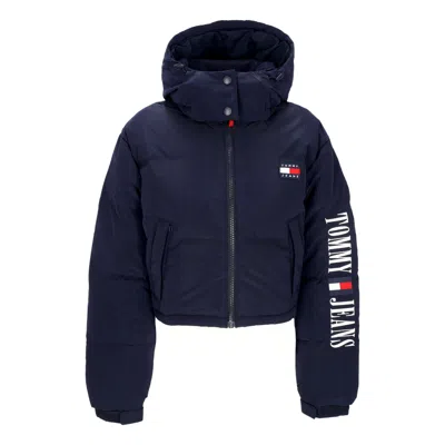 Tommy Hilfiger Crop Alaska Archive Flag Jacket Women's Short Down Jacket Dark Night Navy