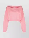 Tommy Hilfiger Cropped Off-the-shoulder Knitwear Top In Pink