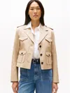 Tommy Hilfiger Cropped Trench Jacket In Neutral