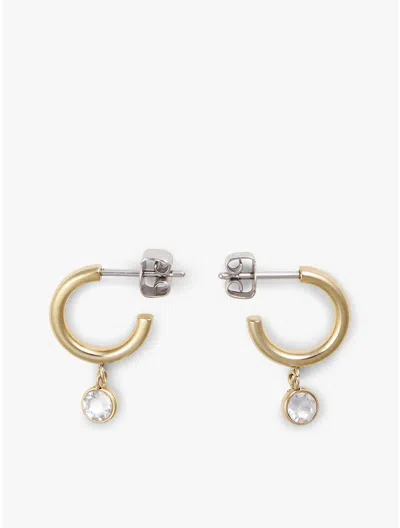 Tommy Hilfiger Crystal Accent Hoop & Stud Earring Set In Gold