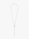 Tommy Hilfiger Crystal Accent Lariat Necklace In Gray
