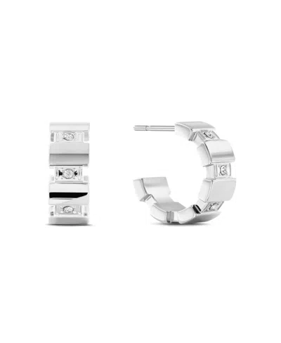 Tommy Hilfiger Crystal Link Earrings In Silver