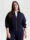 Tommy Hilfiger Curve Stripe Collar Zip In Desert Sky