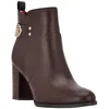 Tommy Hilfiger Daciee Womens Faux Leather Zipper Ankle Boots In Brown
