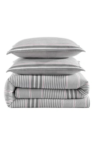 Tommy Hilfiger Danbury Stripe Cotton Percale Comforter & Shams Set In Gray