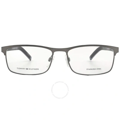 Tommy Hilfiger Demo Phantos Unisex Eyeglasses Th 1740 0v81 54 In Black / Dark / Ruthenium