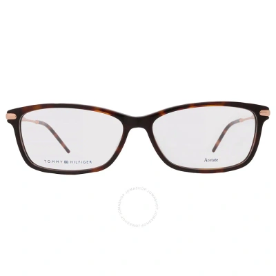 Tommy Hilfiger Demo Rectangular Ladies Eyeglasses Th 1636 0086 55 In Dark
