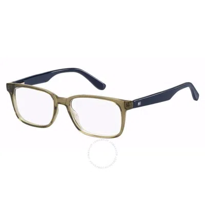 Tommy Hilfiger Demo Rectangular Men's Eyeglasses Th 1487 04c3 53 In Olive