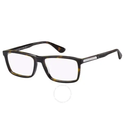 Tommy Hilfiger Demo Rectangular Men's Eyeglasses Th 1549 0086 55 In Black