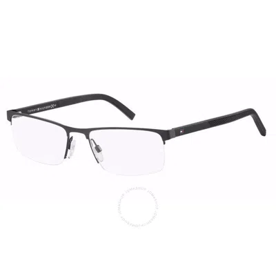 Tommy Hilfiger Demo Rectangular Men's Eyeglasses Th 1594 0r80 55 In Black
