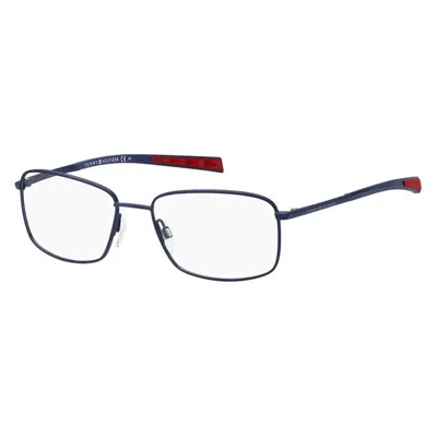 Tommy Hilfiger Demo Rectangular Men's Eyeglasses Th 1953 0fll 55 In Black
