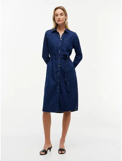 Tommy Hilfiger Denim Belted Shirtdress In Brown