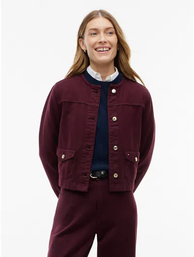 Tommy Hilfiger Denim Lady Jacket In Burgundy