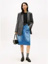 Tommy Hilfiger Denim Midi Utility Skirt In Blue
