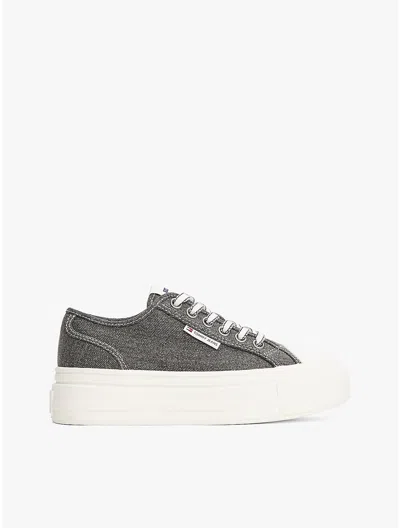 Tommy Hilfiger Denim Platform Sneaker In Black