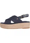 Tommy Hilfiger Denim Shoes Espadrille Platform Sandal In Blue