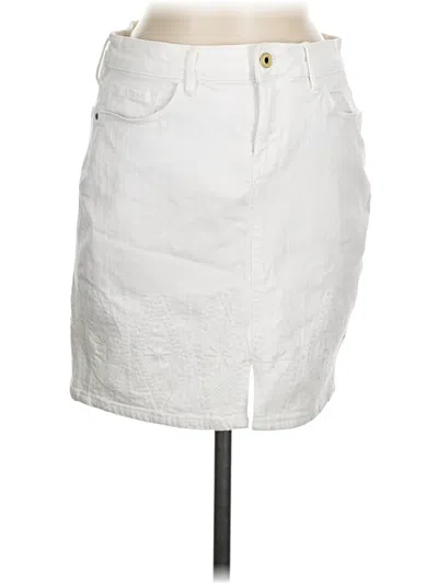 Pre-owned Tommy Hilfiger Denim Skirt In White