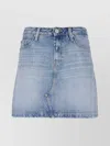 Tommy Hilfiger Denim Skirt With Pockets And Stitching In Blue