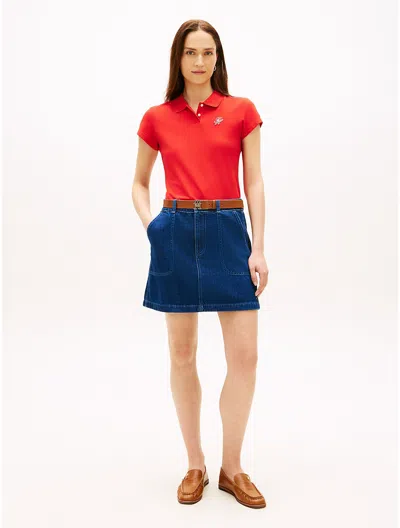 Tommy Hilfiger Denim Utility Mini Skirt In Blue