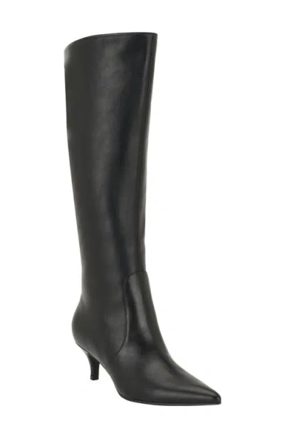 Tommy Hilfiger Derisa Knee High Faux Leather Boot In Black