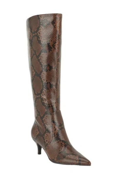 Tommy Hilfiger Derisa Knee High Faux Leather Boot In Brown