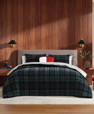 Tommy Hilfiger Devon Tartan Chenille Comforter Sets In Green
