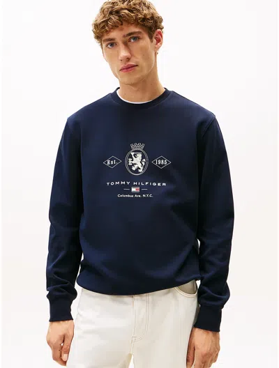 Tommy Hilfiger Diamond Crest Logo Sweatshirt In Blue