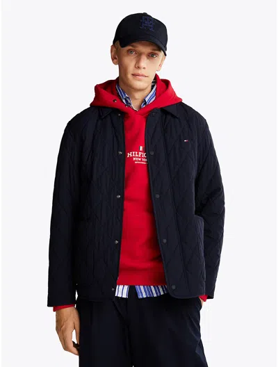 Tommy Hilfiger Diamond Quilted Chore Jacket In Navy