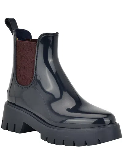 Tommy Hilfiger Dipit Womens Man Made P Rain Boots In Black