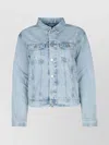 Tommy Hilfiger Distressed Patchwork Chest Pocket Long Sleeve Jacket In Blue